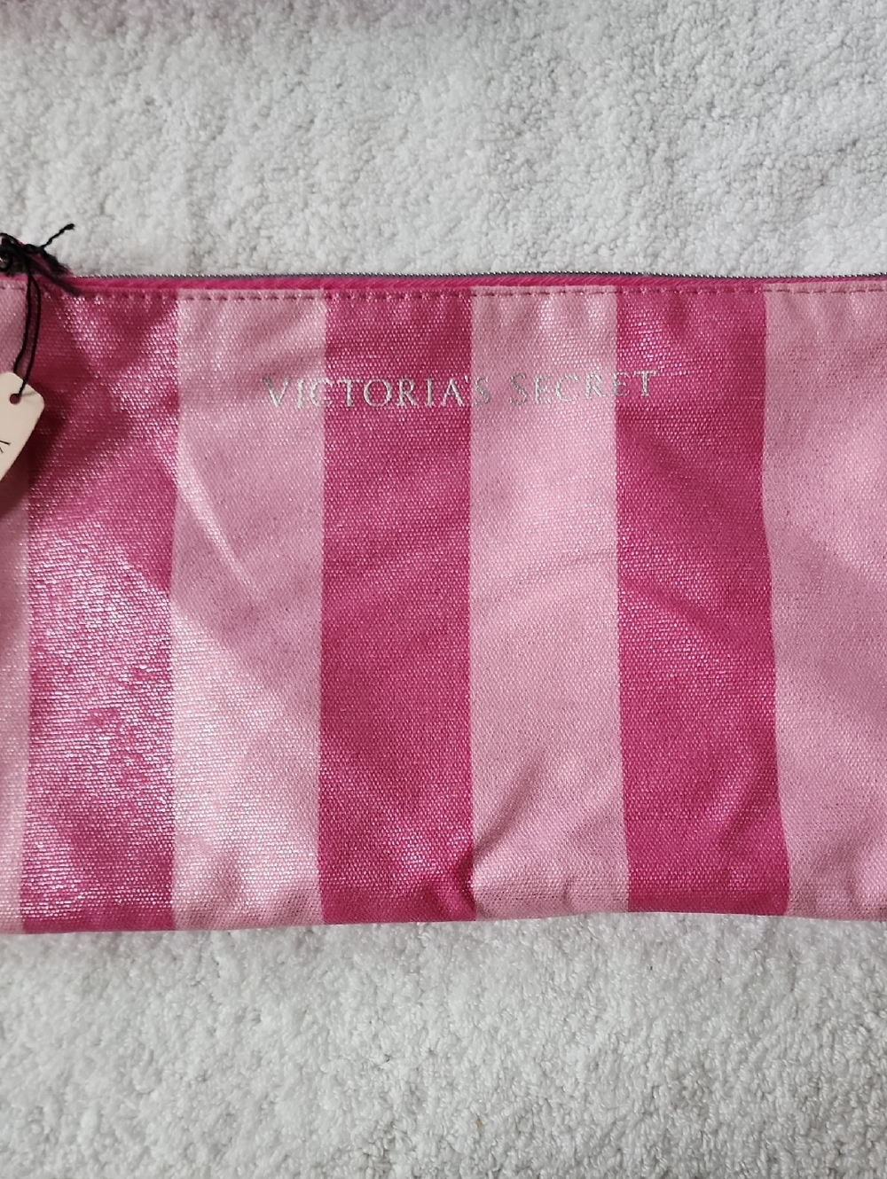 Victoria's Secret Pink Striped Cosmetic Pouch Trio & Scarf New - Picture 2 of 9